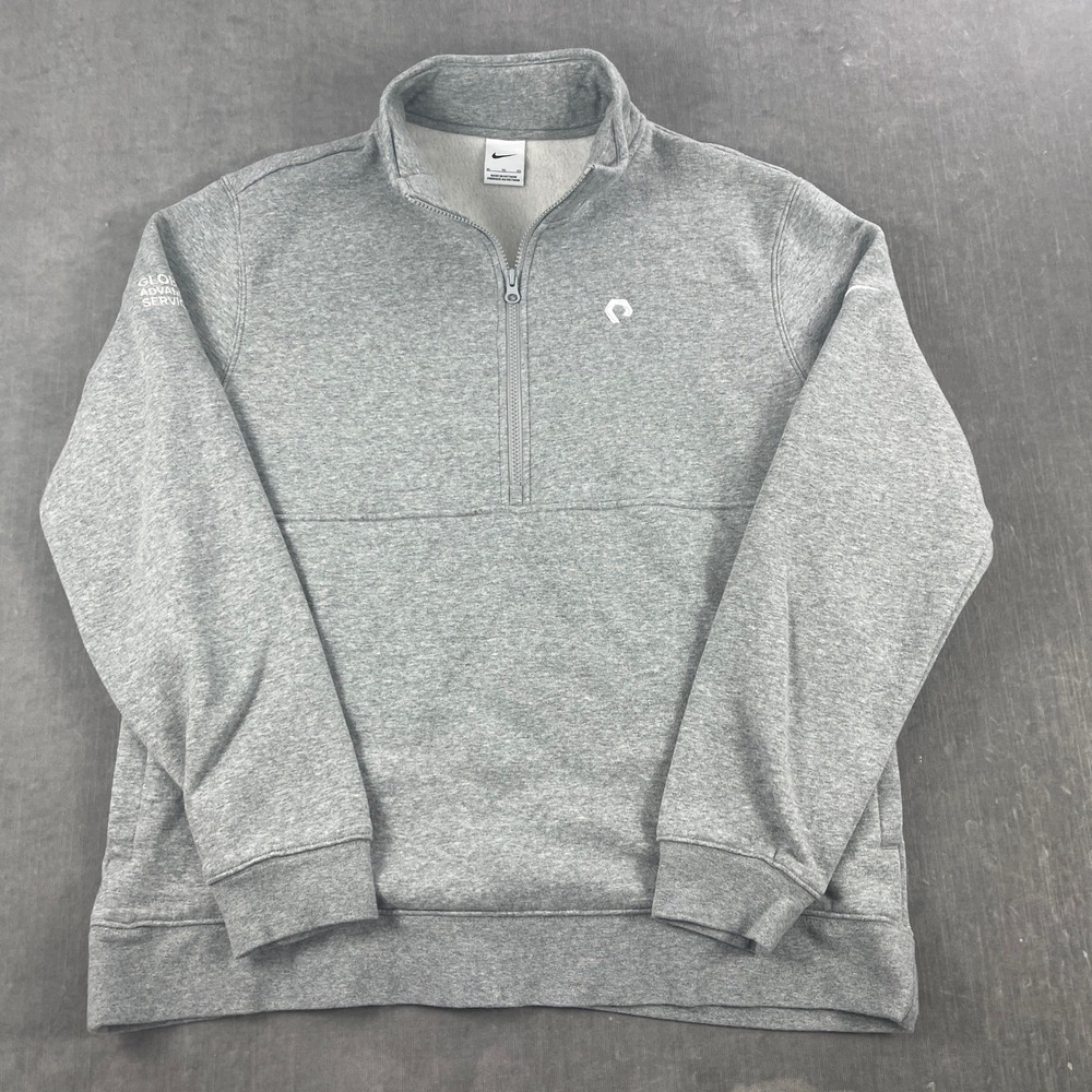 Nike Mens XL Gray Quarter Zip Pullover‎ Global Advanced Services Sweatshirt